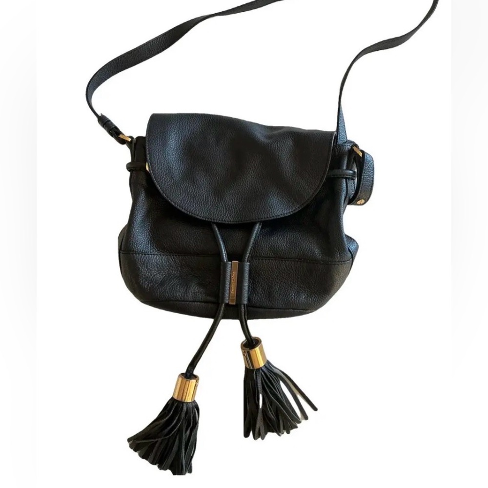 See by Chloe’: Vicki Black Leather tassle Crossbody Bag: New